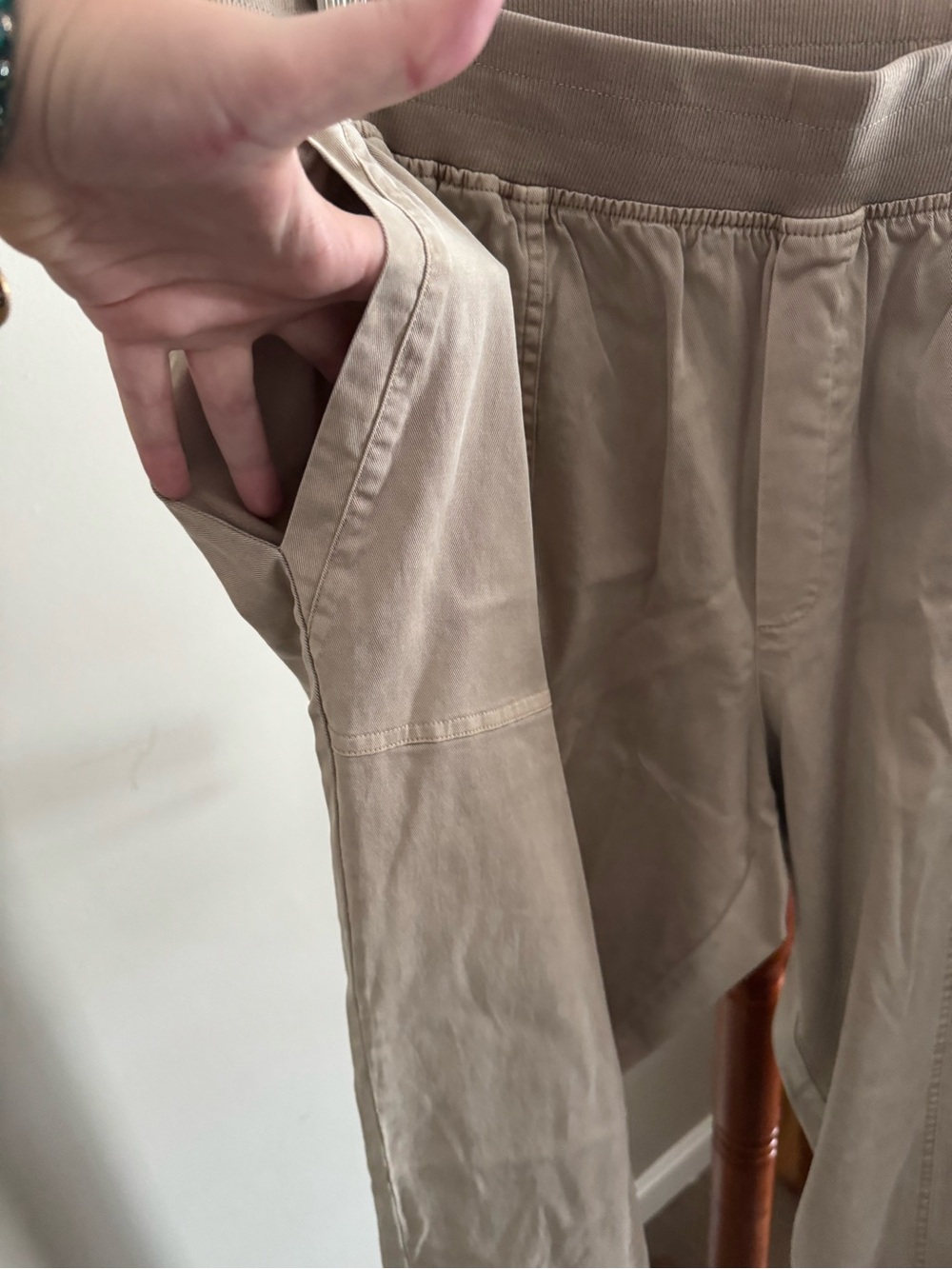 NWT Soft Surroundings Khaki Tan Capri Ankle Cropped Canvas Pants Size 1X - Picture 5 of 12